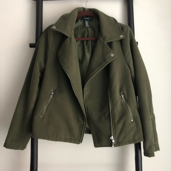 Forever 21 Olive Jacket - Picture 1 of 5